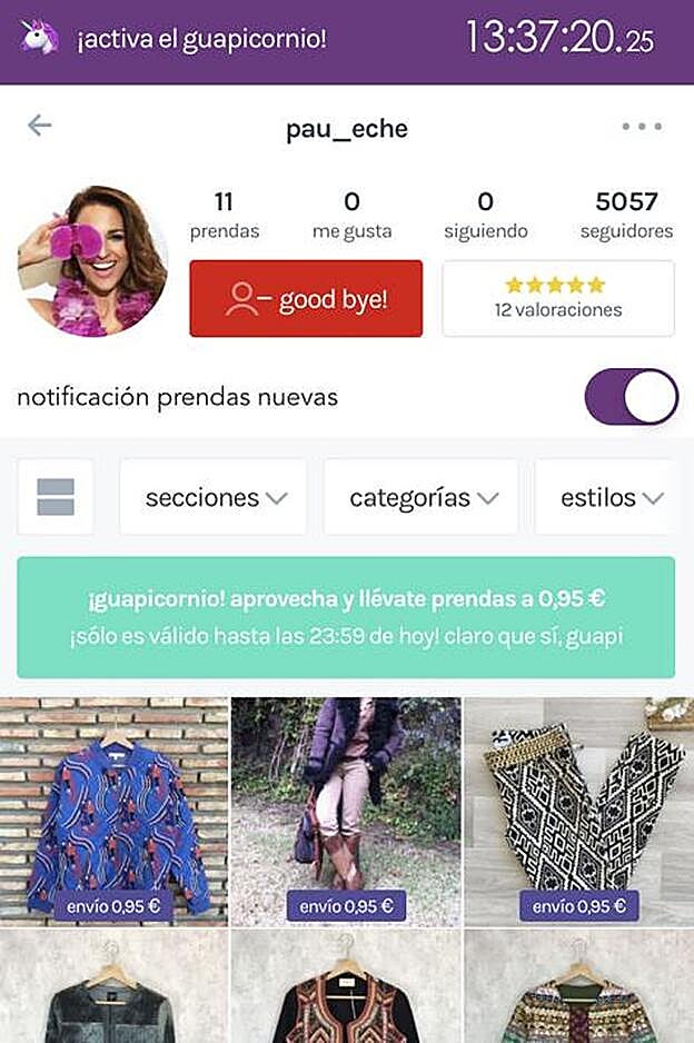Perfil de Paula Echevarría en Chicfy.