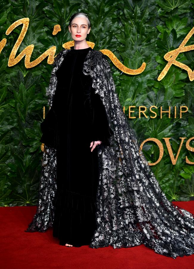 Erin O'Connor en los British Fashion Awards 2018