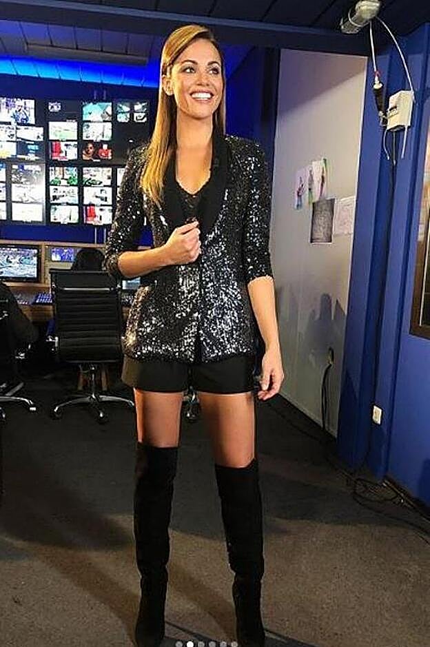 Lara Álvarez con chaqueta de lentejuelas de Imperial Fashion.