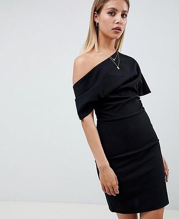 Minivestido tubo de ASOS asimétrico. (41,99 euros).