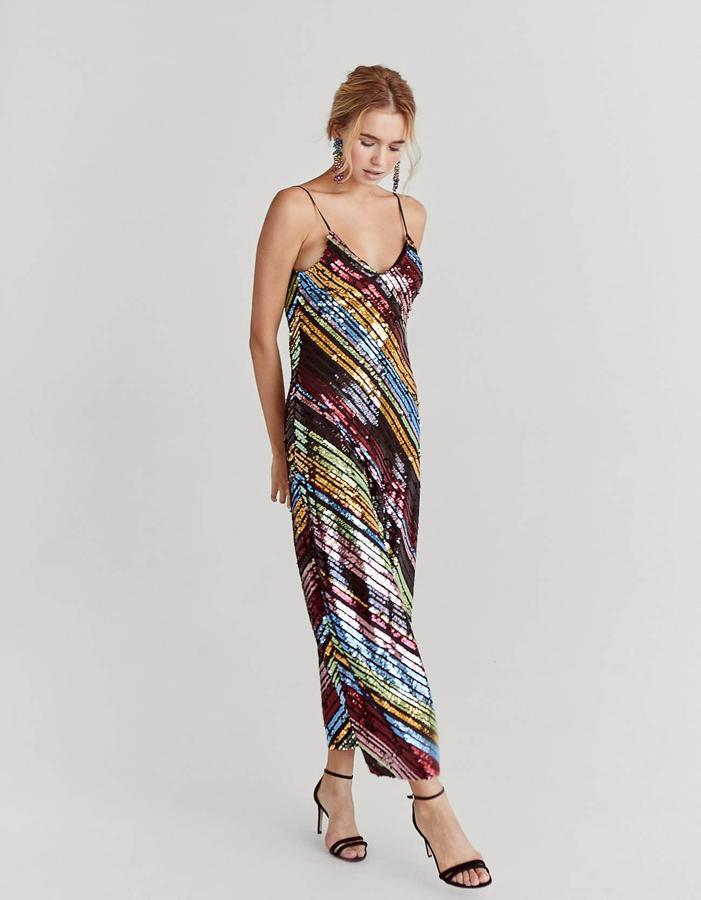 Recto, de tirantes y lentejuelas de colores (59,99 euros).