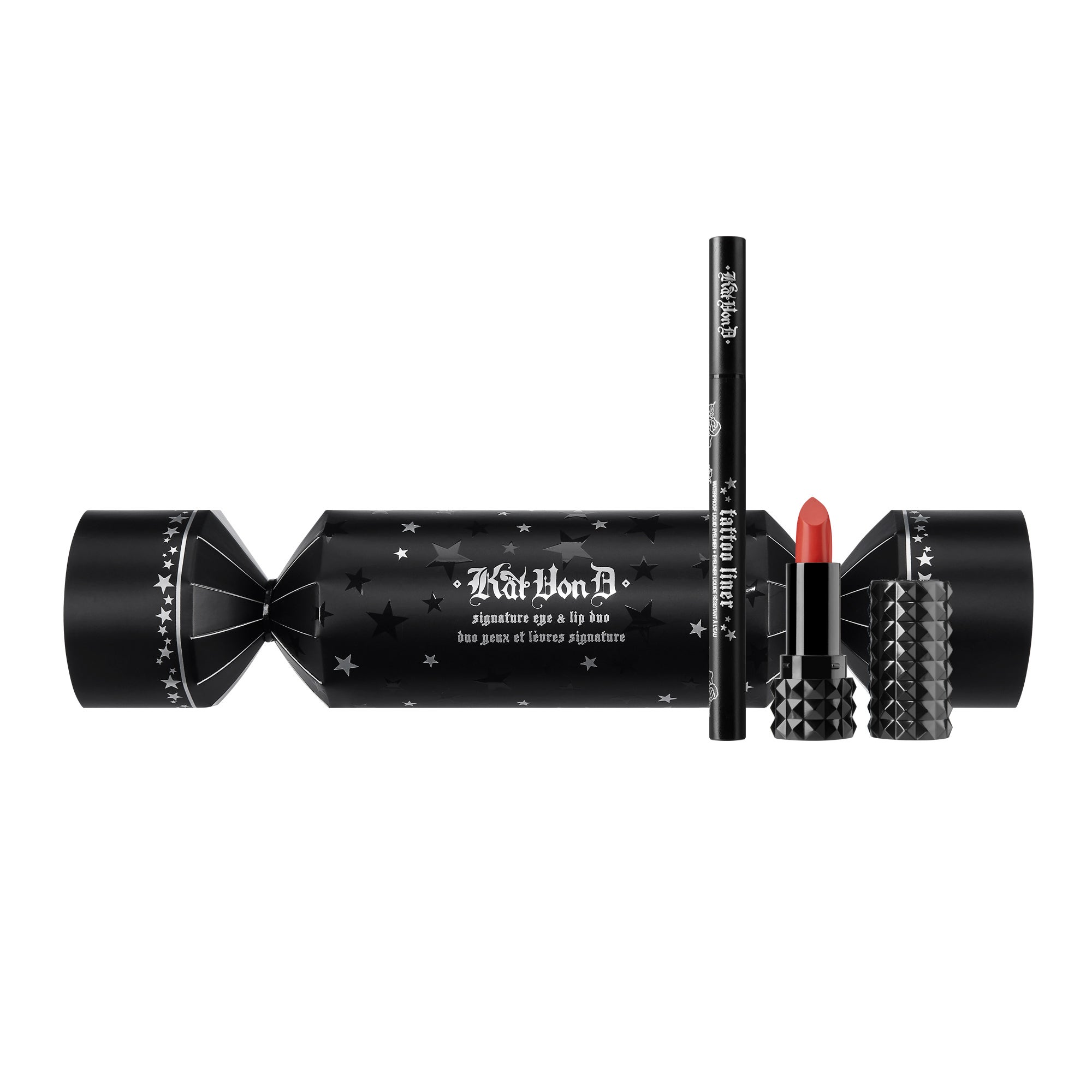 Cracker con el dúo Signature Eye &amp; Lip de Kat von D (20 euros). En Sephora.