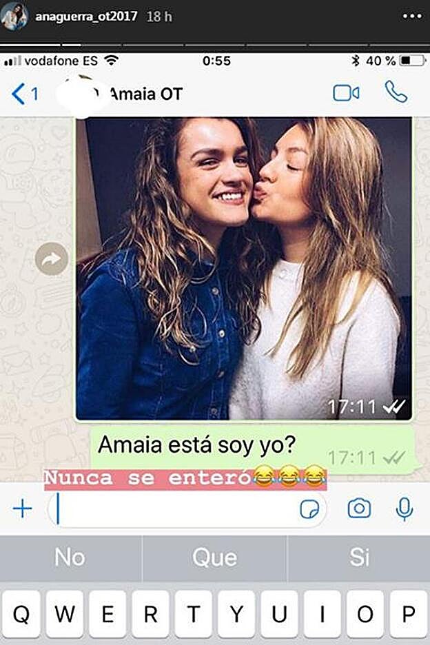 Ana Guerra confesó a través de sus 'stories' que Amaia nunca se enteró de la confusión.