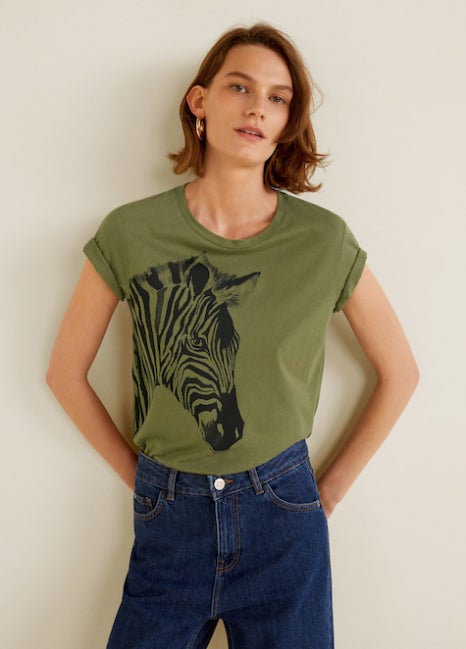 Camiseta de algodón orgánico con estampado de cebra: 4,99 euros.