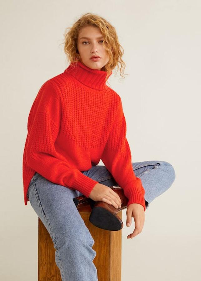 Jersey de punto combinado, 24,99 euros.