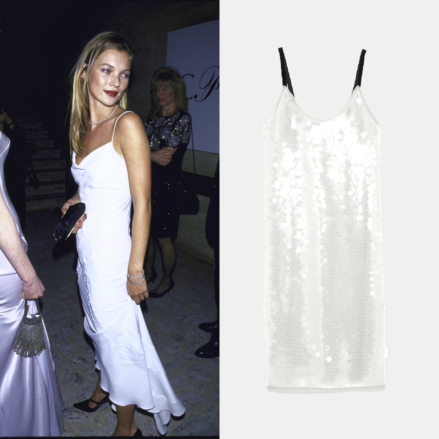 Esta versión de Zara (29,99 euros) revive uno de los slip dress más famosos que Kate Moss lució en 1995.