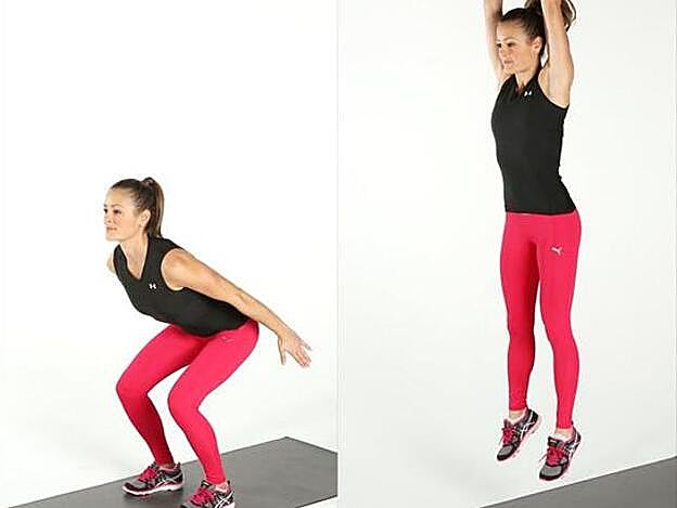 Sentadilla con salto. Pinterest