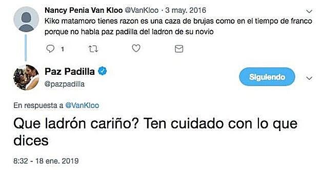 Paz Padilla sacaba así las uñas por su marido.
