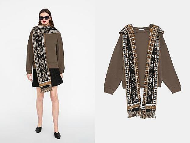 Sudadera con bufanda. (39,95 euros).