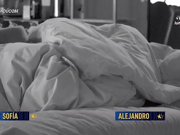 Imagen del 'edredoning' de Sofía Suescun y Alejandro Albalá.