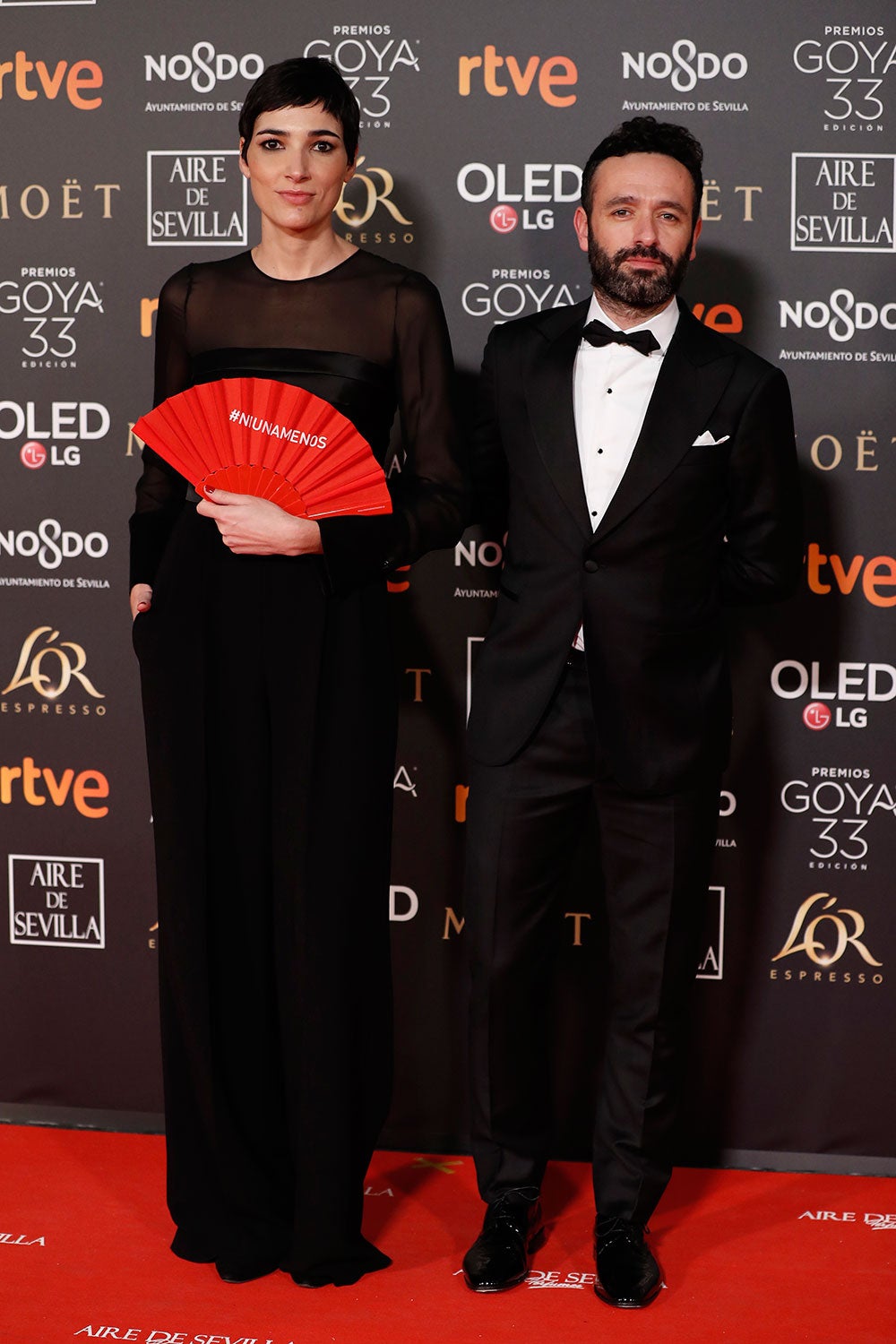Rodrigo Sorogoyen e Isabel Peña en la alfombra roja de los Premios Goya 2019.