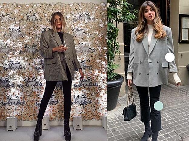 Gigi Vives y Aretha Fusté con blazer de Zara.