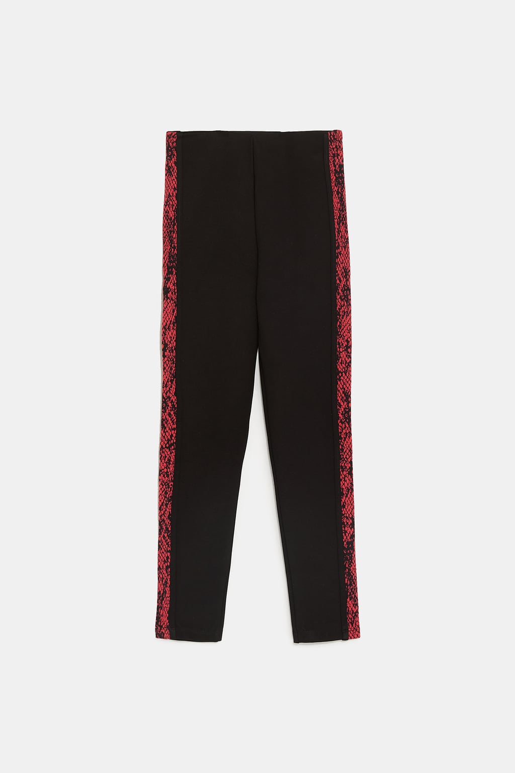 Leggings con banda lateral con estampado de serpiente: 7,99 euros en Zara.