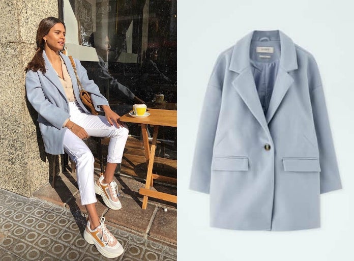 El abrigo perfecto para el entretiempo está en Pull&Bear y desde que se lo vimos a la influencer Emitaz en Instagram no hemos podido sacarlo de nuestra cabeza. Un básico que debería estar en el armario de toda fashionista. (39,99 euros).