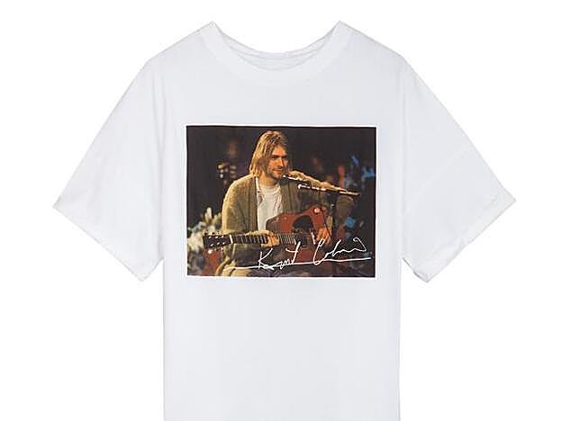 Camiseta de la nueva colección de Bershka con la imagen de Kurt Cobain.