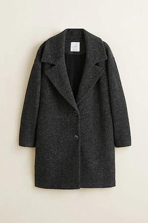 Abrigo de lana virgen desestructurado, 54,99 euros.