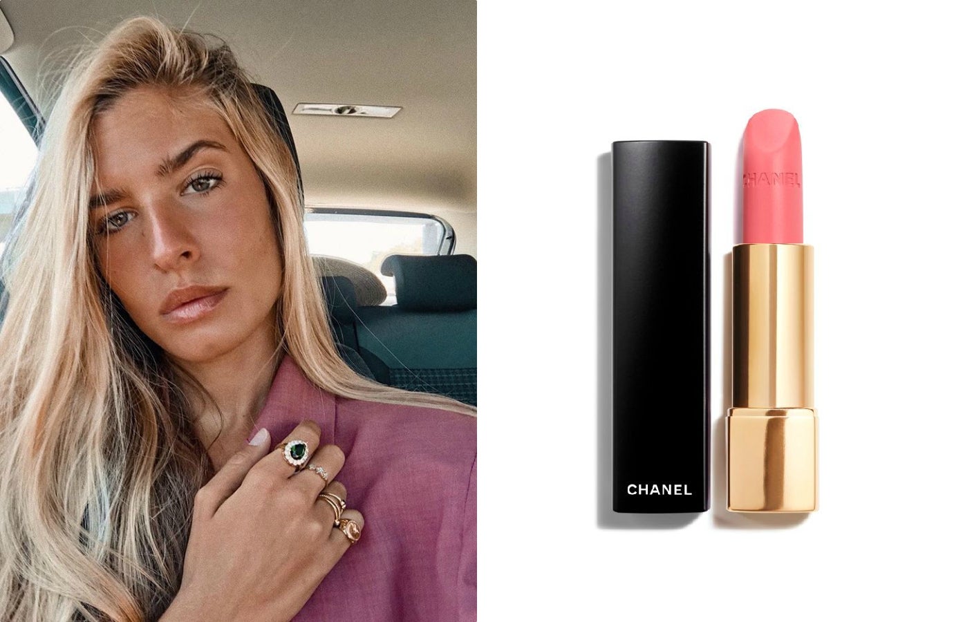 En más de una ocasión, Teresa Andrés Gonzalvo ha confesado en Instagram cuál su labial favorito, del que no se separa ni en los eventos más especiales. Toma nota: tono 67 Peaceful de la línea Rouge Allure Velvet de Chanel. (35 euros).