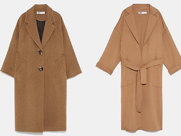 Abrigos de Zara: 89,95 euros y 99,95 euros, respectivamente.