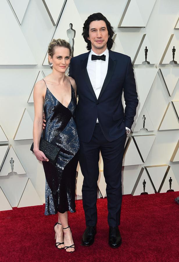 Joanne Tucker y Adam Driver en los Premios Oscar 2019.