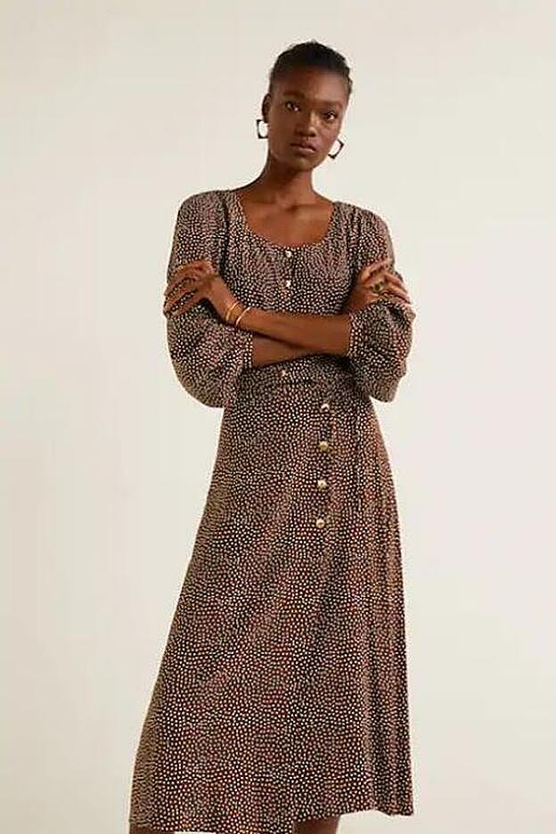 Conjunto dos piezas de Mango: blusa+falda de lunares.