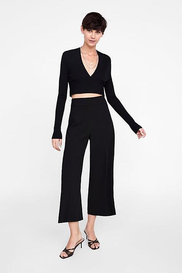 Pantalones culotte de zara, disponibles en más colores (29,95 euros).