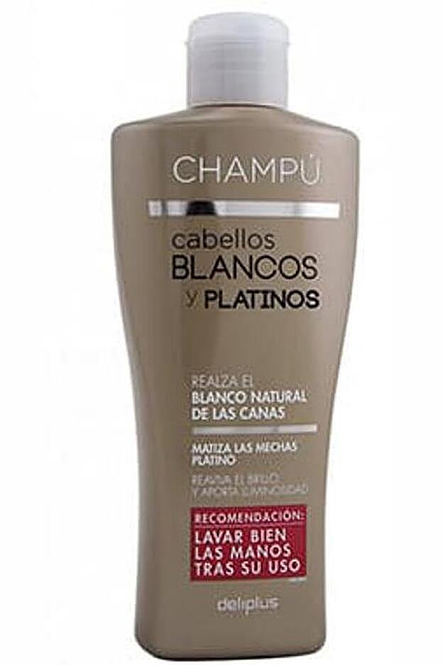 Champú para cabellos blancos y platinos de Deliplus.