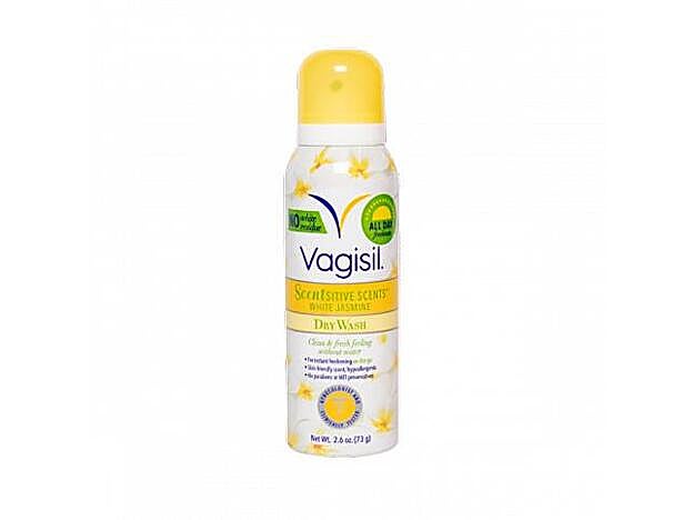 Spray Scentsitive Scents Dry Wash de Vagisil.