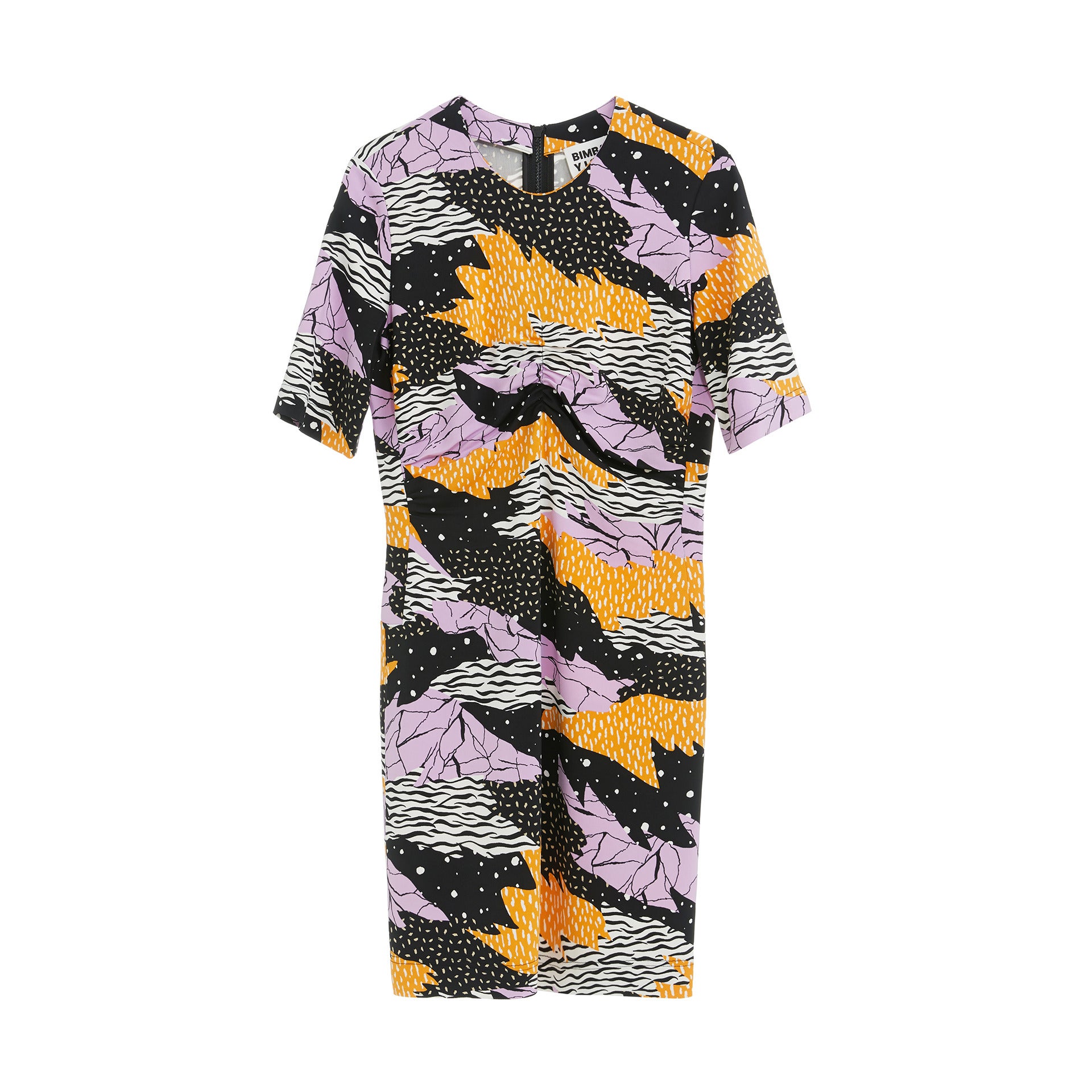 Vestido corto con estampado colorido: 165 euros en Bimba y Lola.