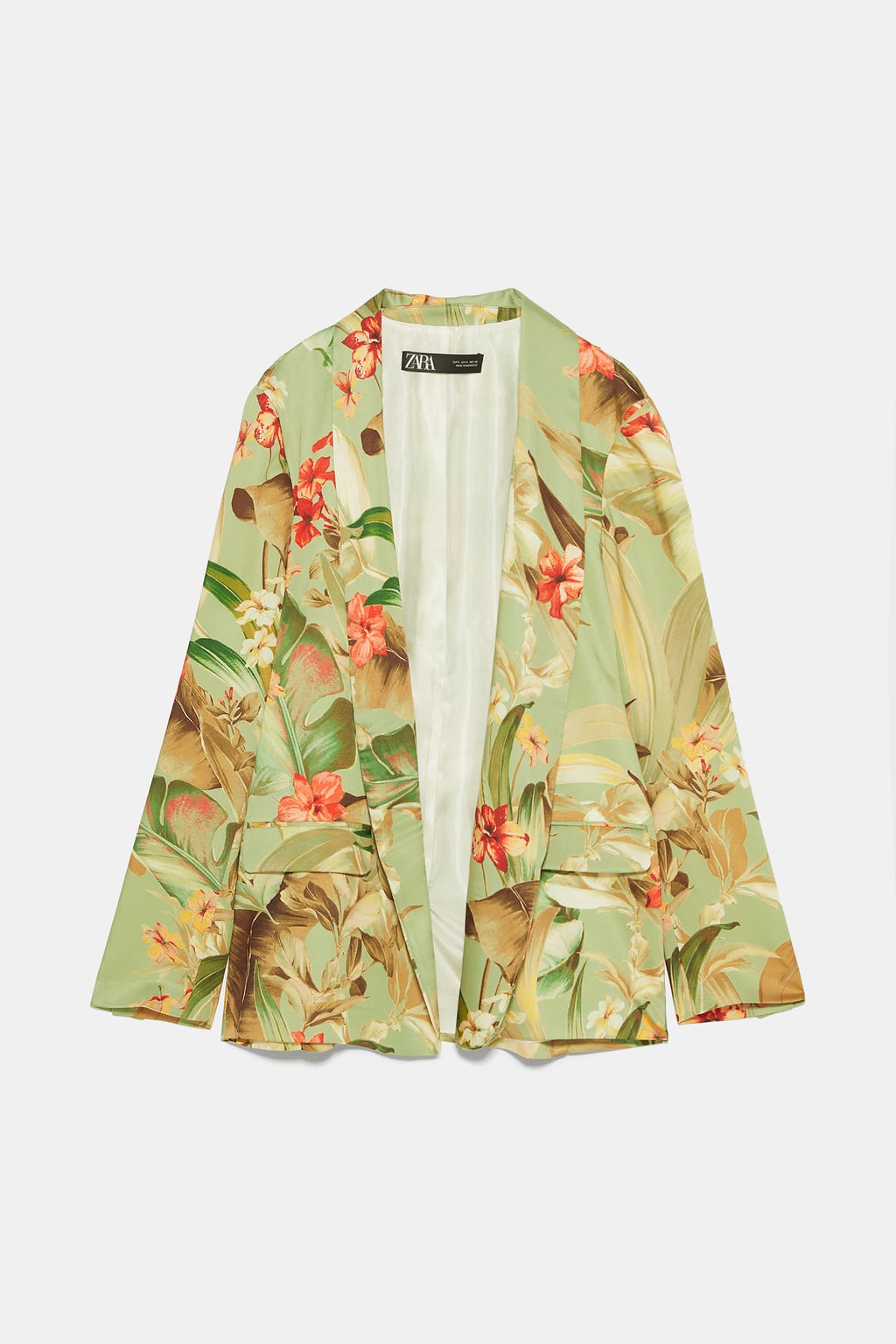 Blazer multicolor con estampado de flores: 39,95 euros en Zara.