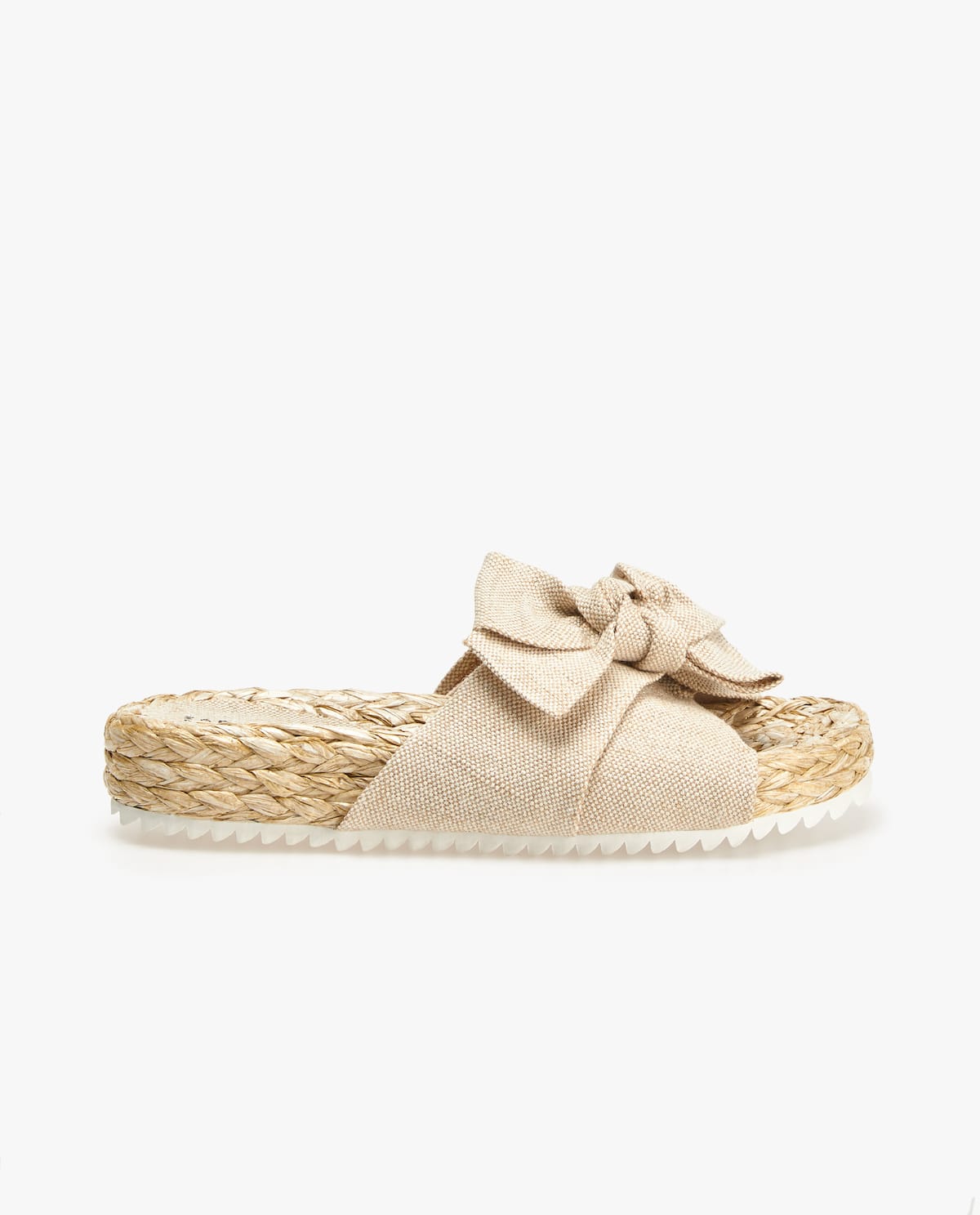 Sandalia de rafia con detalle de lazo y suela de goma: 29,99 euros en Zara Home.