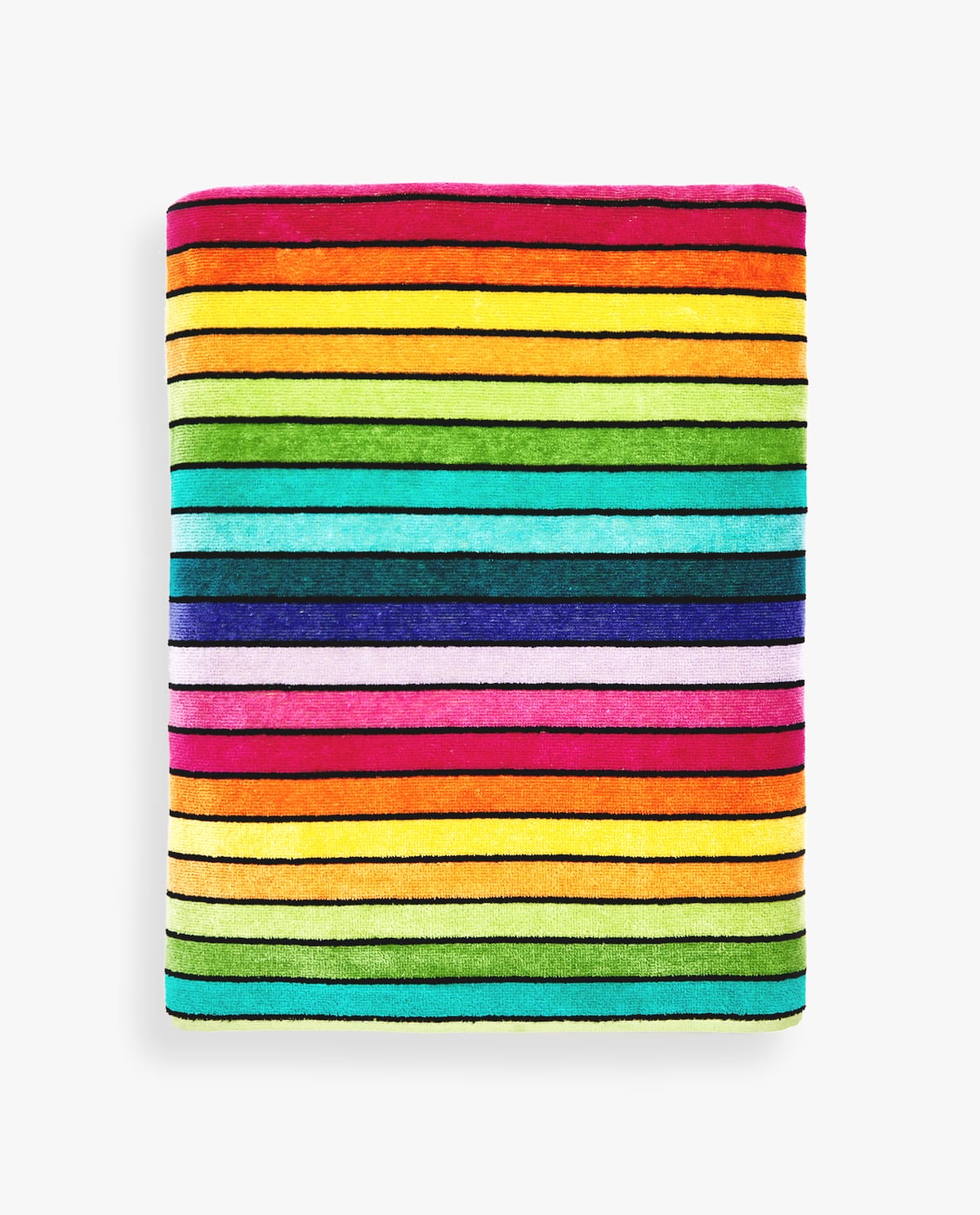 Toalla de algodón con líneas multicolor: 29,99 euros.