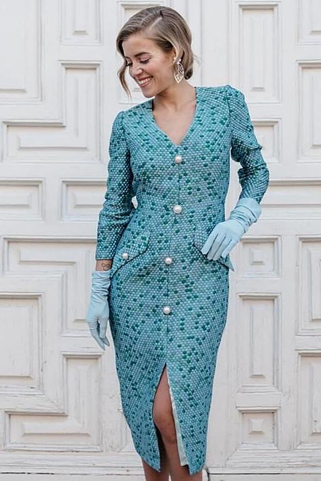 La 'influencer' @Celiavdea, con el vestido Alexia de Gloria Velázquez