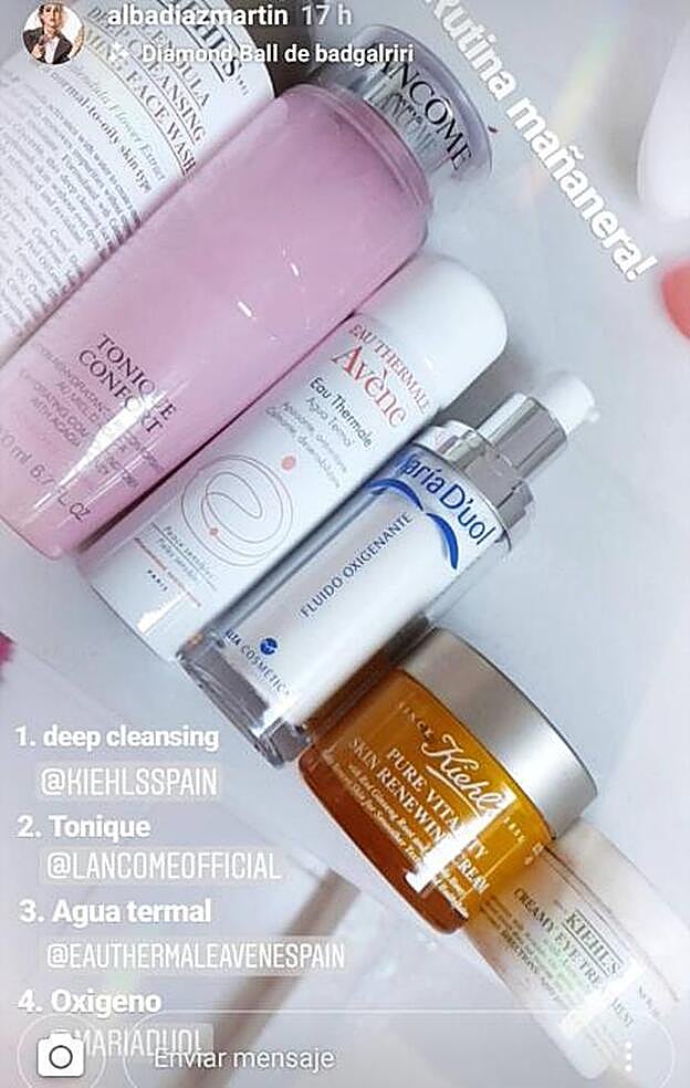 Alba Díaz ha revelado sus imprescindibles de limpieza facial en uno de sus stories de Instagram.