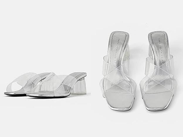 Sandalias transparentes de Zara.