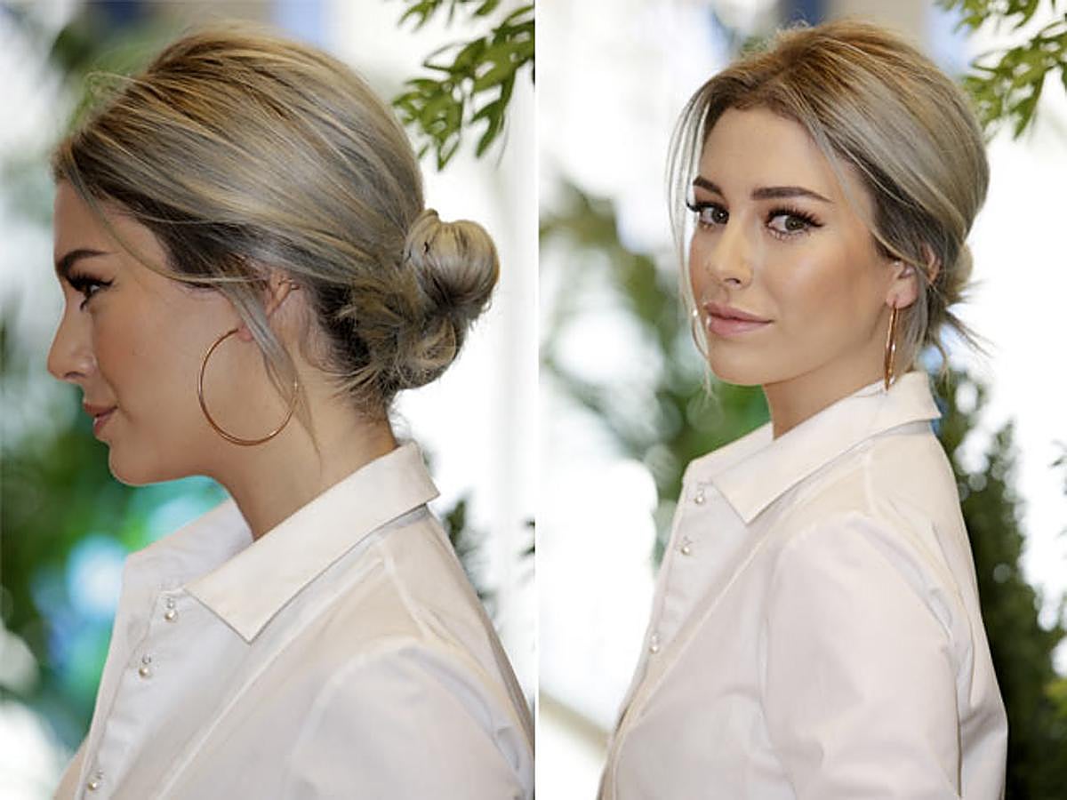 Otro de esos peinados clásicos a los que la actriz siempre recurre es el moño en todas sus versiones. En este caso se decantó por un moño bajo ligeramente despeinado con unos mechones sueltos por delante como toque estrella.