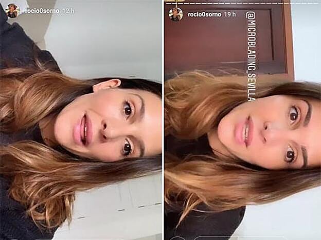 Rocío Osorno ha mostrado a través de sus stories el antes y el después del microblading de cejas.