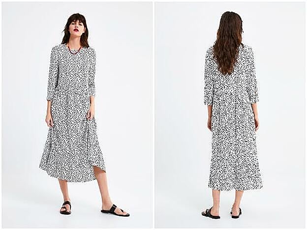 Este vestido de Zara cuesta 39.95 euros y es perfecto para copiar el look 'de feria' de Eva González.