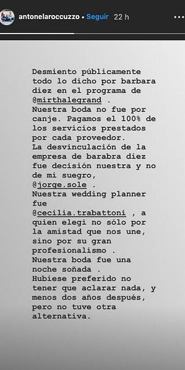 Este es el texto publicado por Antonella Rocuzzo.