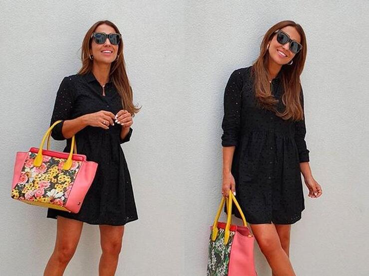 Fotos: 7 bolsos low cost para dar color al vestido negro de Stradivarius de Paula Echevarría