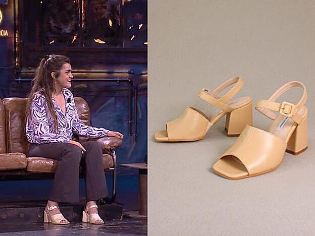 Amaia con las sandalias que llevó durante la entrevista en 'La Resistencia'.