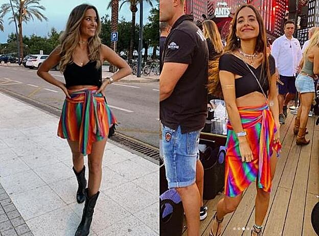 María Pombo y María Fernández-Rubíes con la mini falda de Mochi.