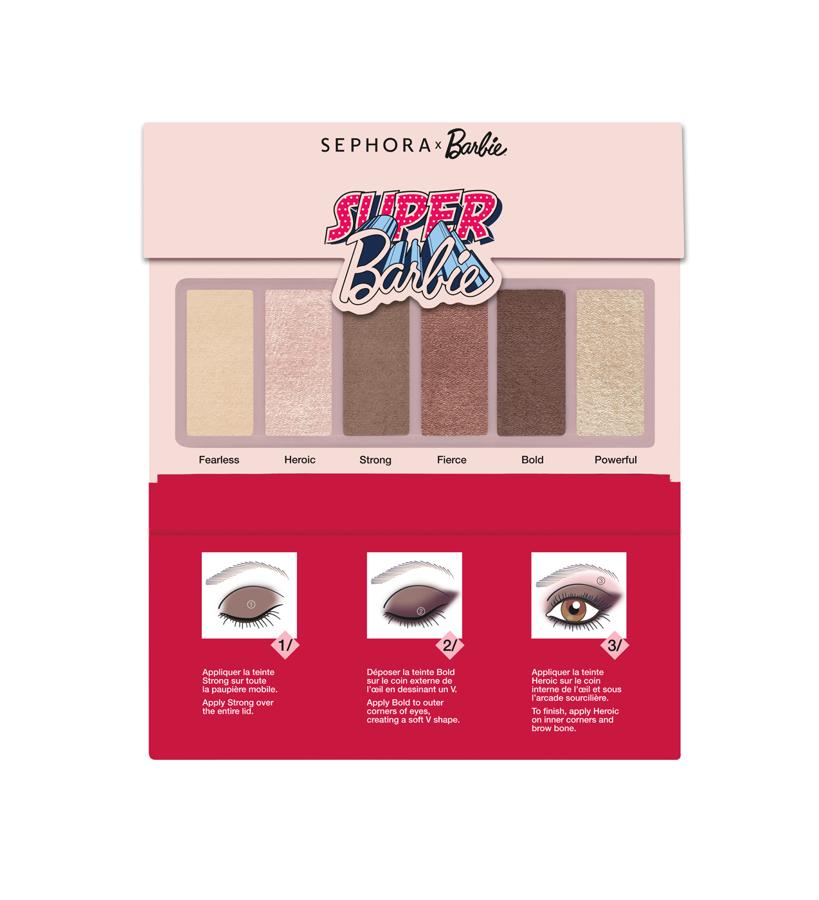 Está compuesta por texturas muy suaves, sombras ultra pigmentados y tonos que van del blanco iridiscente al rosa brillante o al marrón helado:  Paleta de 6 sombras de ojos  (10,99 €).