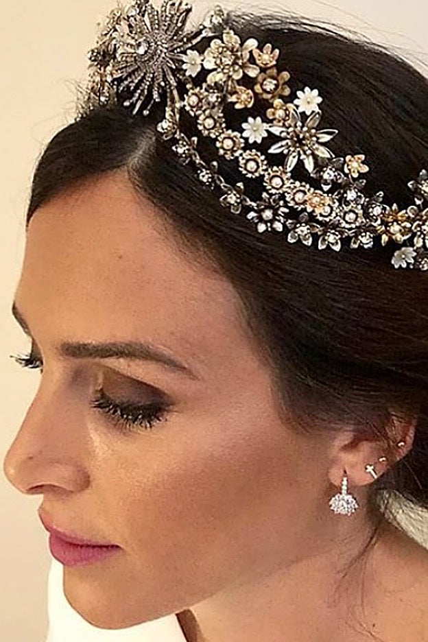 Detalle de la tiaraque lució Rocío Osorno el día de su boda.