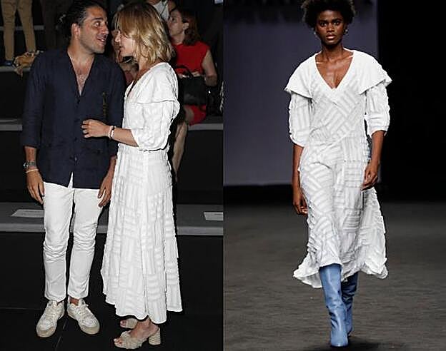 Marta Ortega llevó un vestido blanco de Roberto Torretta.