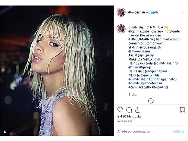 Dimitri Giannetos, el peluquero de Camila, ha subido esta imagen a su cuenta de Instagram.