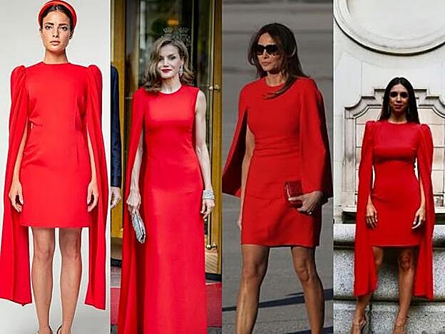 El diseño Frida lo han vestido de manera similar mujeres como la reina Letizia o MElania Trump y también lo utilizó Elena Furiase en un evento.