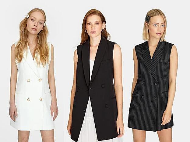 El chaleco de doble botonadura de Stradivarius cuesta 29,99 euros.