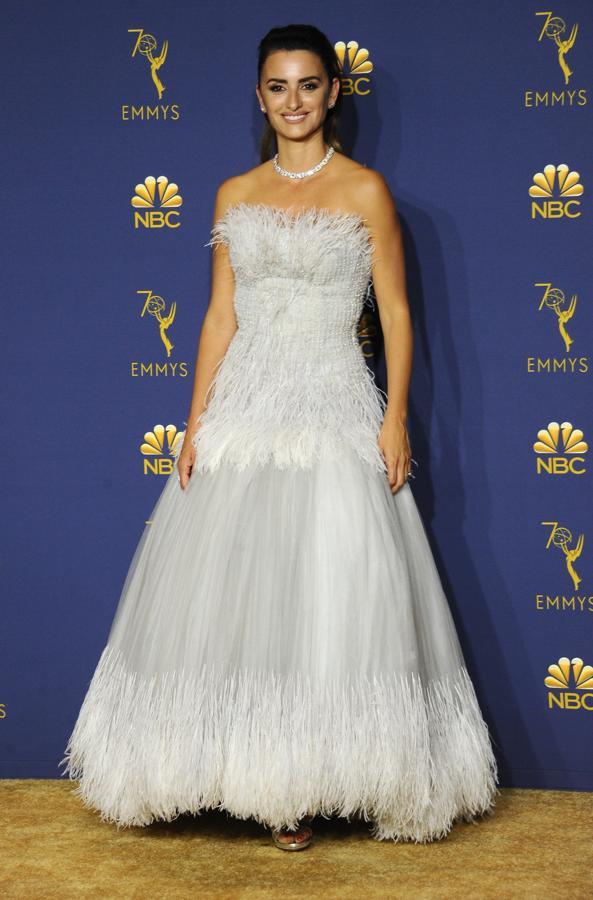 En la entrega de los premios Emmy de 2018 el look de la actriz fue comparado con un plumero. Su vestido que combinaba tweed y plumas en color blanco y gris perla, un diseño de escote palabra de honor con chal a juego y que forma parte de la colección Alta Costura de Chanel fue un error