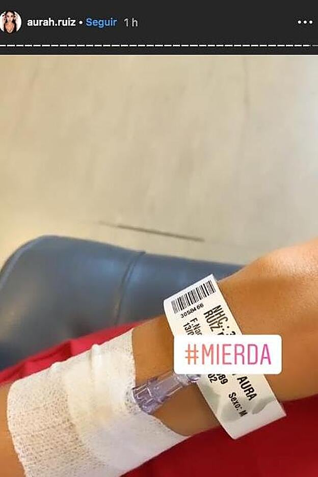 Esta es la imagen que ha colgado Aurah Ruiz y que ha causado alarma entre sus seguidores.