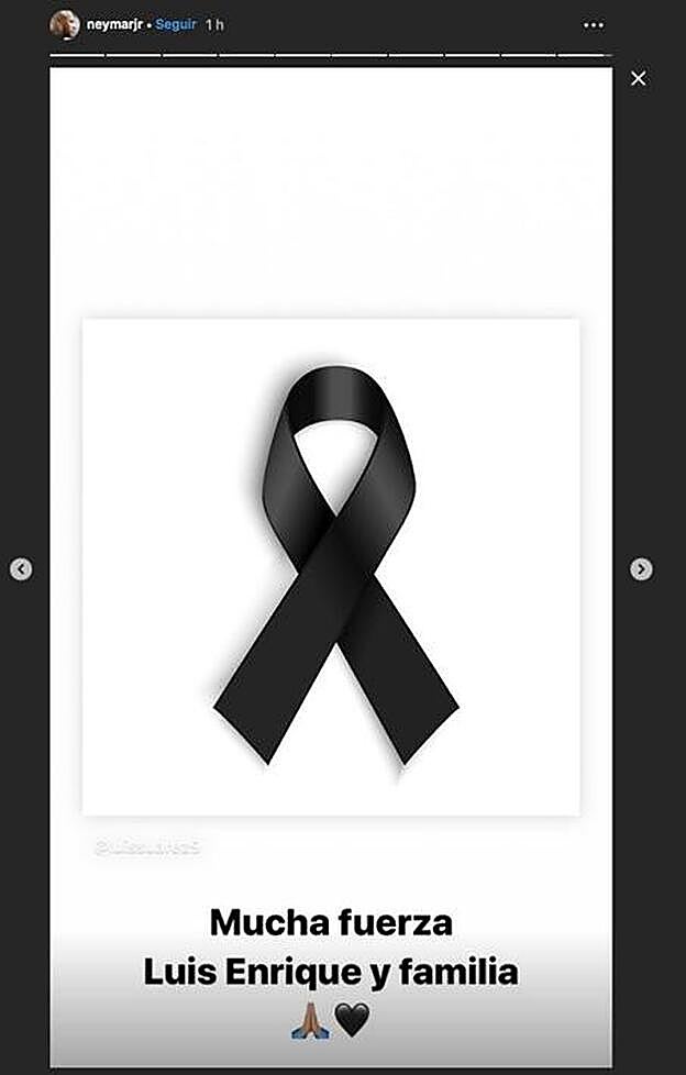 Neymar se unía al dolor de Luis Enrique así.